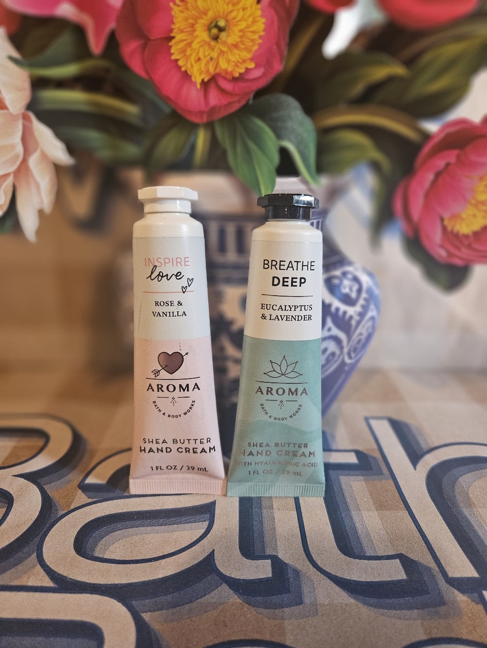 NWT Bath & Body Works Aromatherapy Shea Butter Hand Creams - Pink & Green